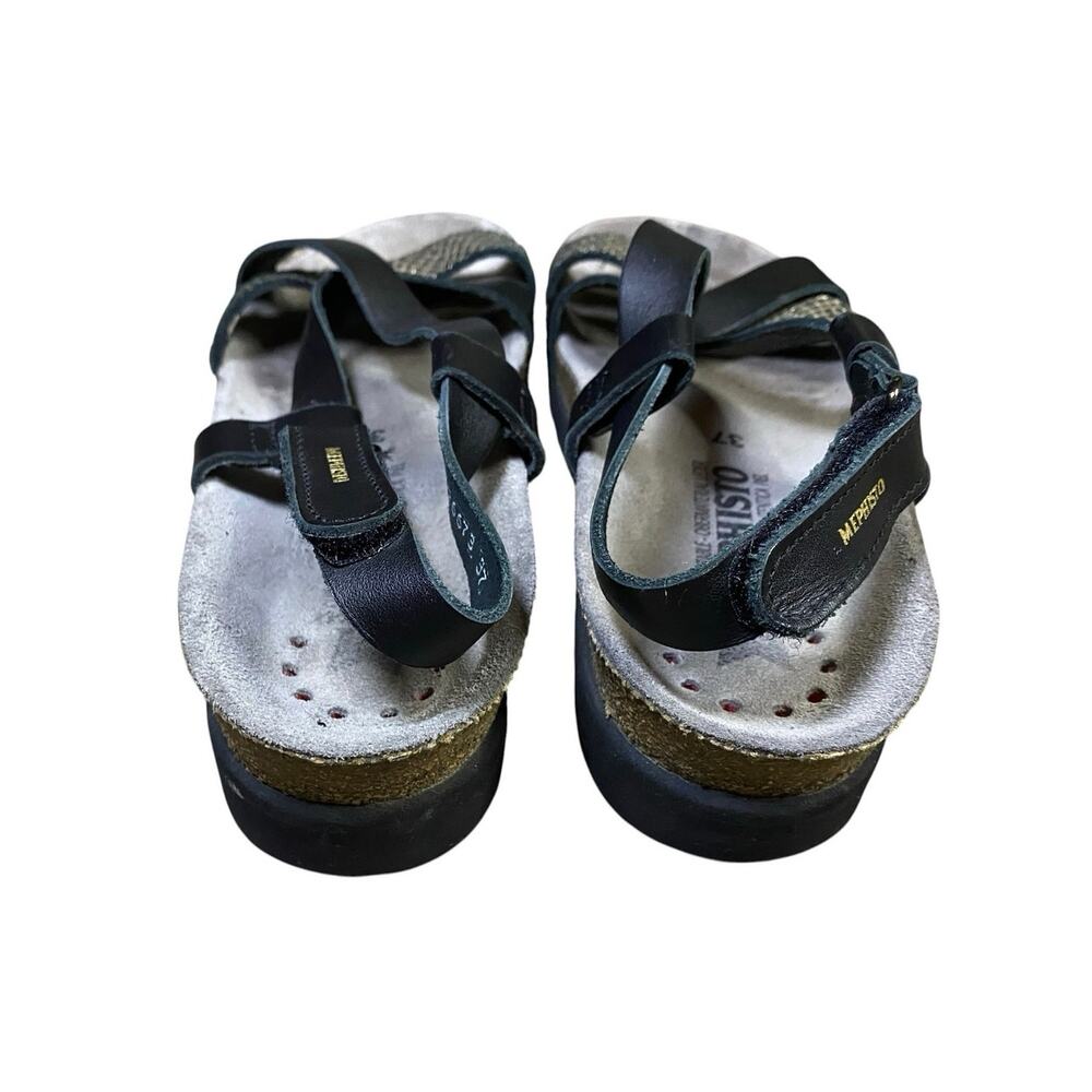 Mephisto Haneta Shimmer Snake Leather Black Cuba Sandals - EU37/US6.5-7 - Picture 3 of 5